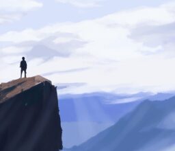 Тайны и загадки - Person standing on mountain peak ove