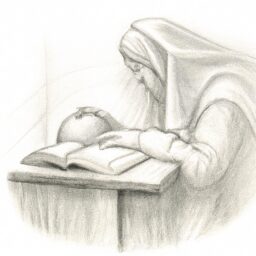 Тайны и загадки - Person studying religious texts pencil