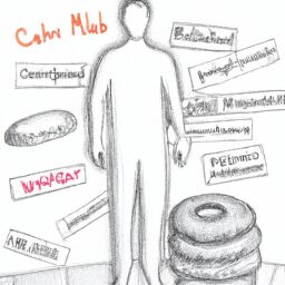 Разум и тело - Person surrounded by calorie myths pen