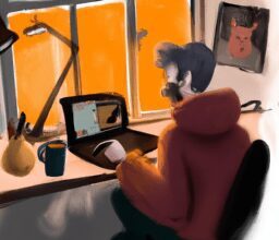 Бизнес и финансы - Person working from home digital paint