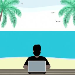 Бизнес и финансы - Person working remotely on laptop wi