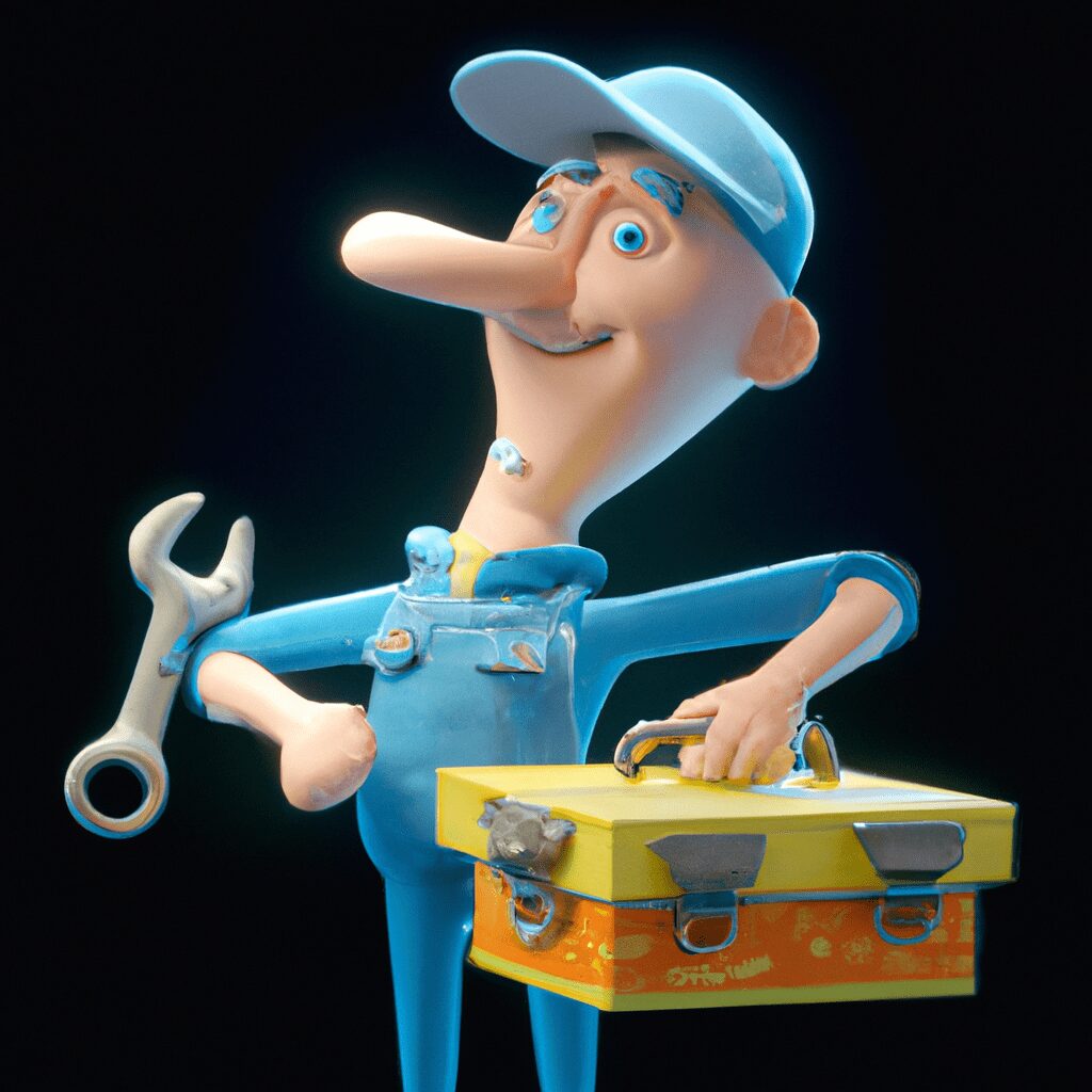 Дом и сад - Plumber holding toolbox cartoon w