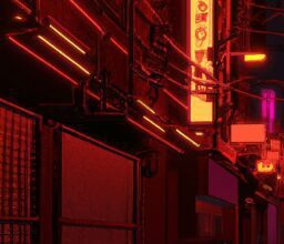 Досуг - Red light district at night anime w