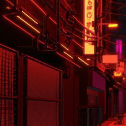 Досуг - Red light district at night anime w