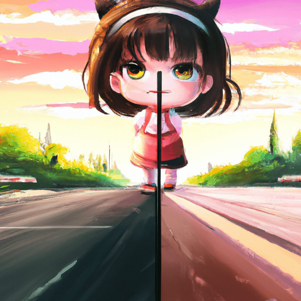 Тайны и загадки - Road split into two paths cartoon girl