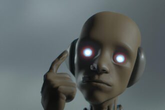 Технологии - Robot with human brain hd cartoon