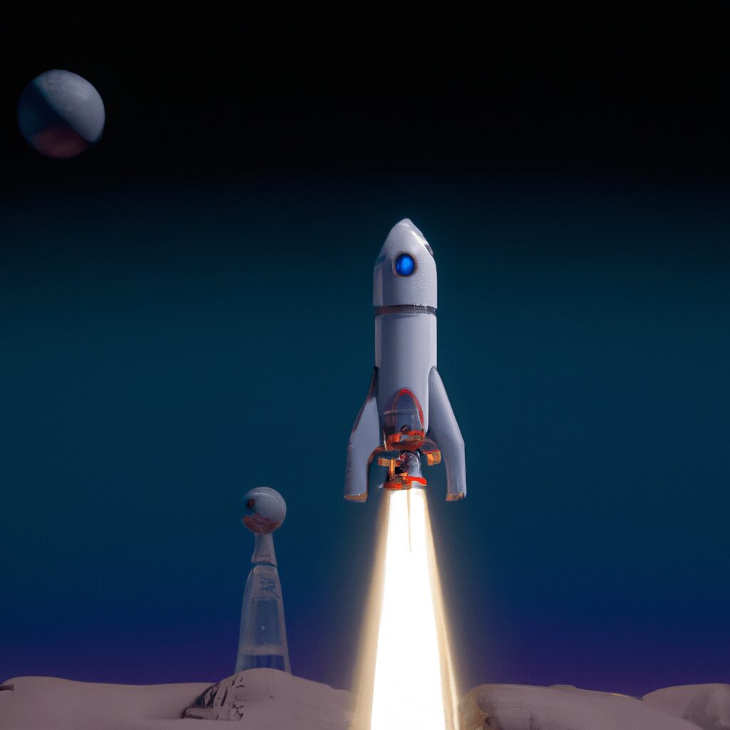 Технологии - Rocket launching towards mars hd carto