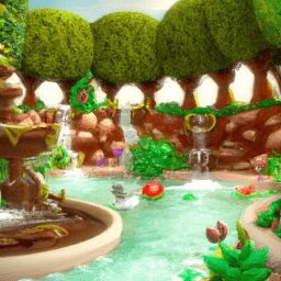 Дом и сад - Serene garden oasis with fountains car