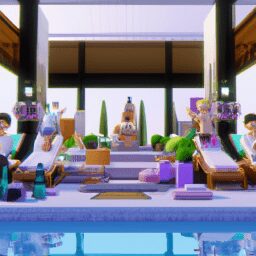 Дом и сад - Serene spa with aromatic plants anime