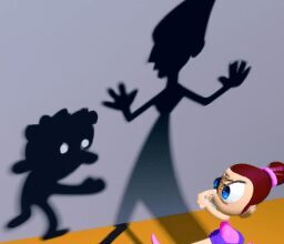 Досуг - Shadowy figure lures girl cartoon