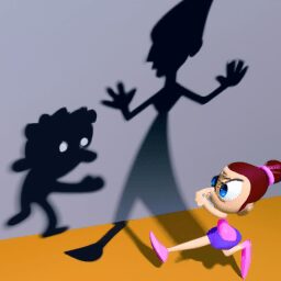 Досуг - Shadowy figure lures girl cartoon