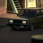 Технологии - Shiny lada car parked outside anime