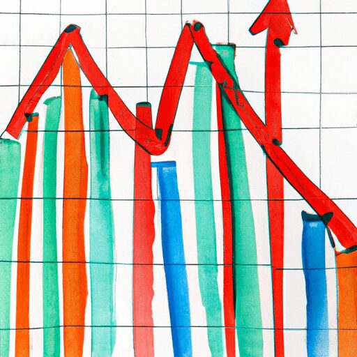 Бизнес и финансы - Stock market graph with arrows waterco