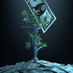 Бизнес и финансы - Tree growing from dollar bill symbol