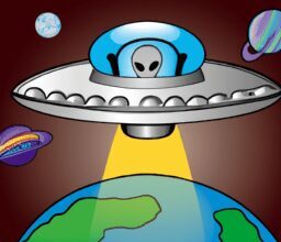 Тайны и загадки - Ufo hovering over earth cartoon high