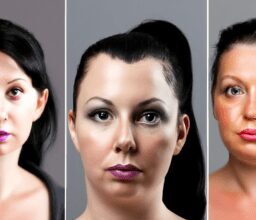 Красота и стиль - Woman with different makeup looks port