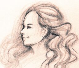 Красота и стиль - Woman with flowing romantic curls penc