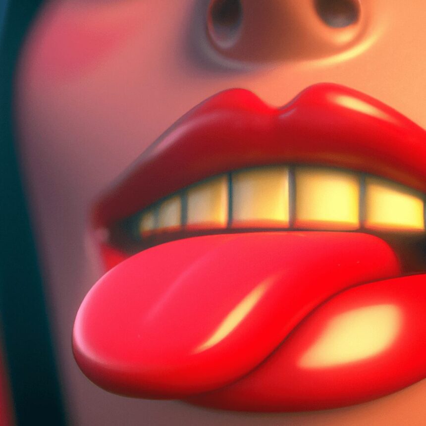 Досуг - Close up of lips and tongue hd cartoon