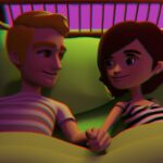 Досуг - Couple holding hands in bed smiling hd