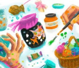 Досуг - Hands crafting colorful unique items dig