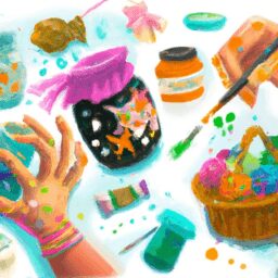 Досуг - Hands crafting colorful unique items dig