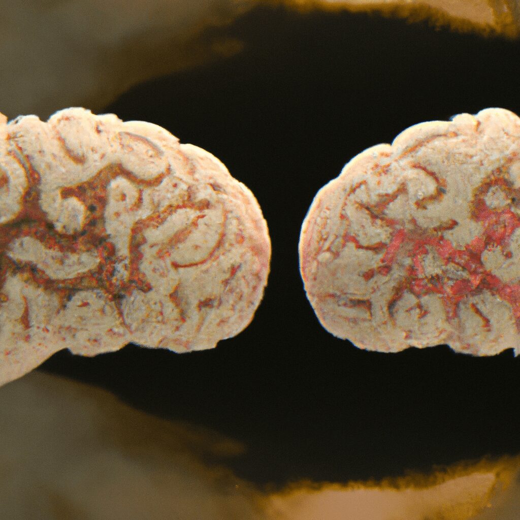 Антропогенез: эволюция человека - Homo erectus brain split in two cartoon