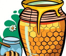 Красота и стиль - Honey jar with flowers and honeycomb car