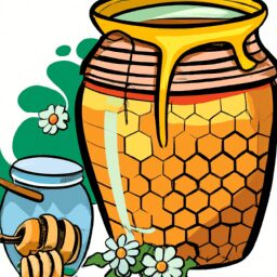 Красота и стиль - Honey jar with flowers and honeycomb car