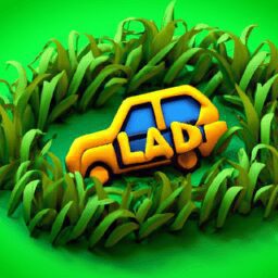 Технологии - Lada logo surrounded by greenery cartoon