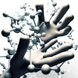 Технологии - Molecules manipulated by futuristic hand