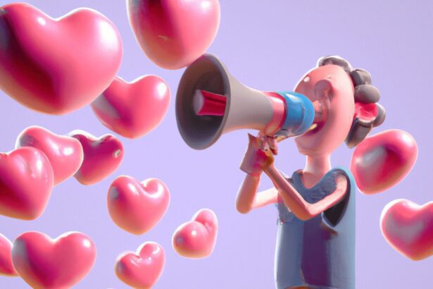 Досуг - Person holding megaphone with hearts hd