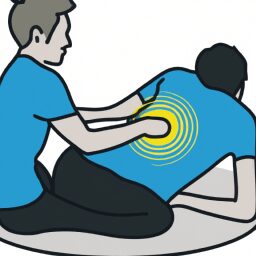 Разум и тело - Person receiving back pain treatment vec