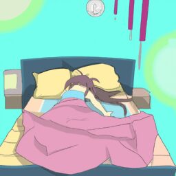 Досуг - Person sleeping peacefully in bed anime