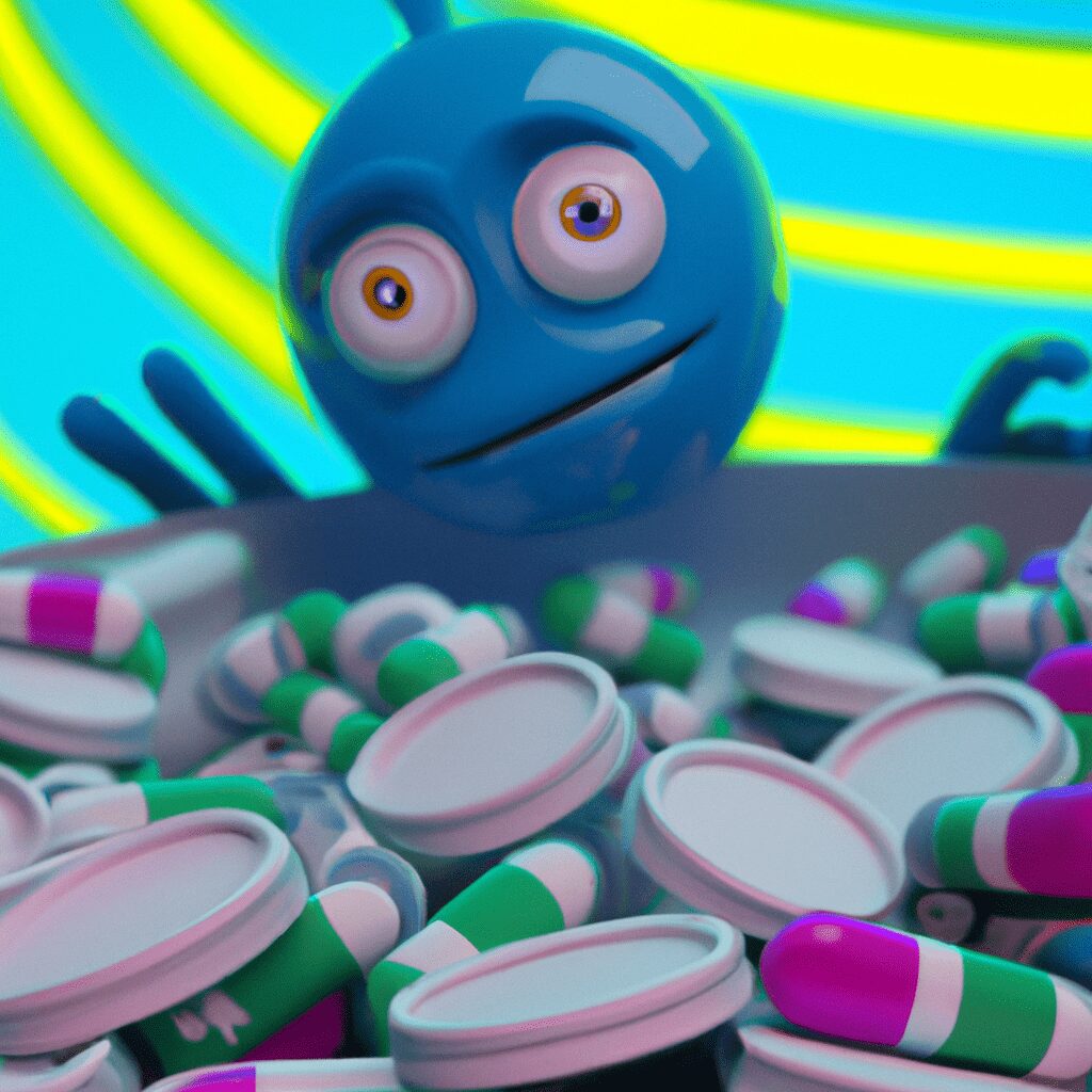 Разум и тело - Spiraling pills with warning labels hd