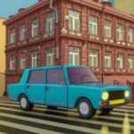 Технологии - Vintage lada car driving through moscow