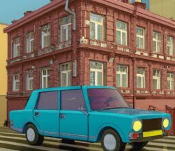 Технологии - Vintage lada car driving through moscow