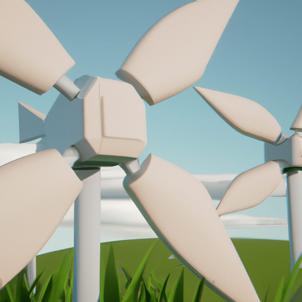 Технологии - Wind turbines on green landscape hd ca