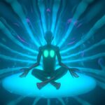 Разум и тело - Person meditating with glowing immune sy