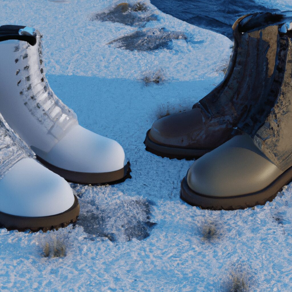 Красота и стиль - Close up of two stylish winter boots