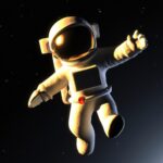 Технологии - An astronaut floating in space observing