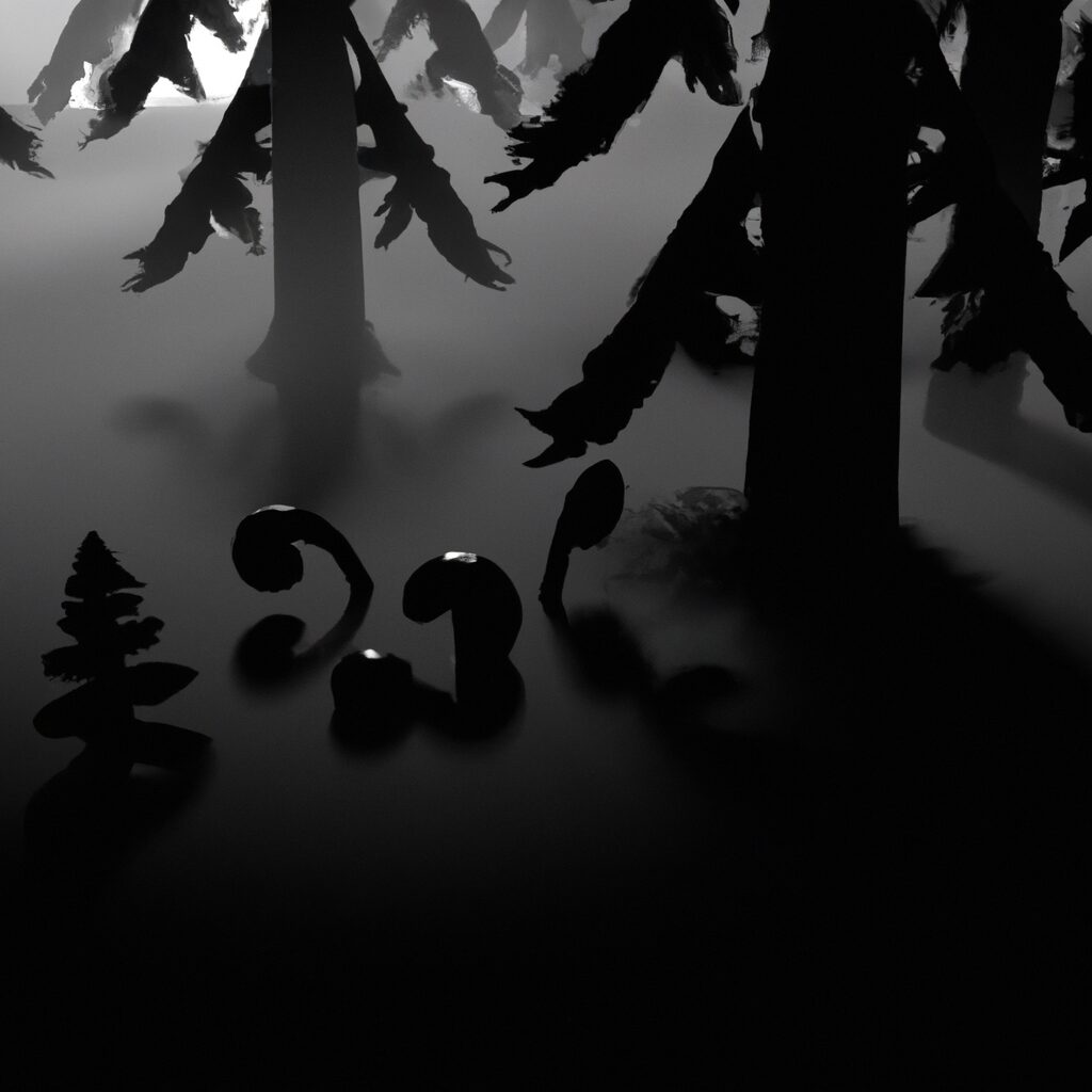 Misty forest with shadowy figures c - Тайны и загадки
