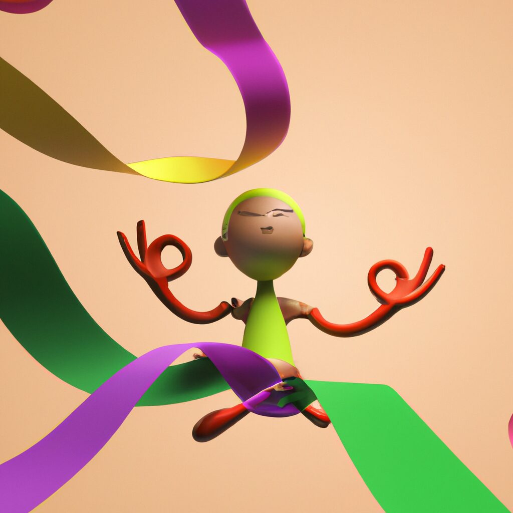 Person meditating with colorful ribbon - Разум и тело