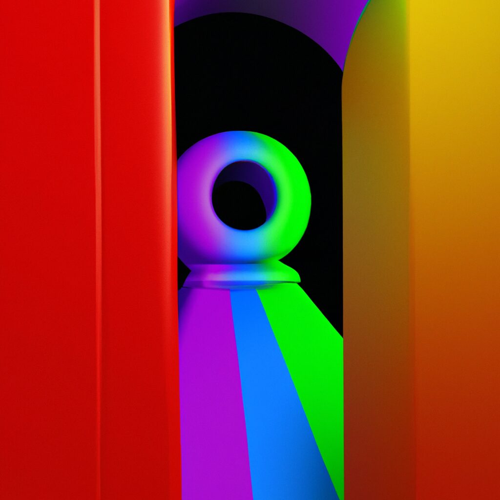 Досуг - Rainbow colored door with keyhole ca