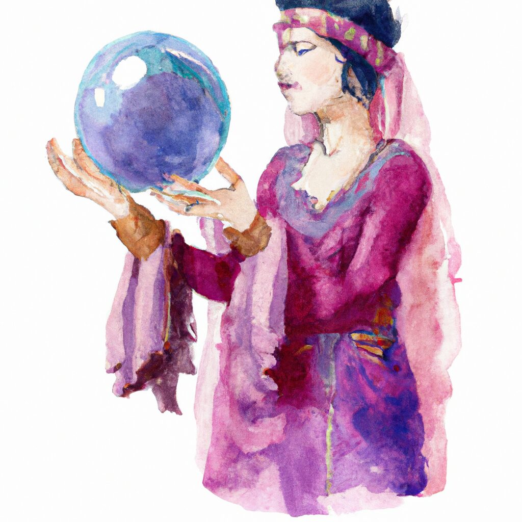 Fortune teller holding crystal ball wa - Тайны и загадки