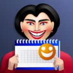 Woman holding calendar smiling carto - Разум и тело