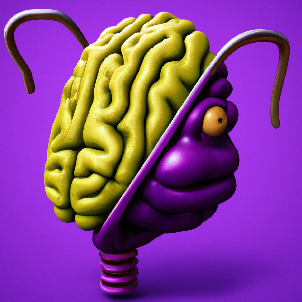 Brain connected to another brain carto - Технологии