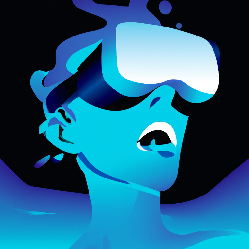 Person wearing virtual reality heads - Технологии